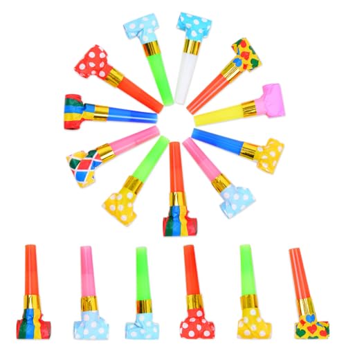 XPEX 30 Piezas Bocinas De Cumpleaños Para Niños,Bocina Colorida Para Fiestas,Silbato Para Hacer Ruido Para Bodas,Cumpleaños,Baby Shower,Fiestas Infantiles,Ocasiones Festivas