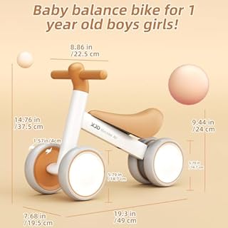 XJD Baby Balance Bike 1 Year Old Toddler Ride On Toys for 10-24 Months Baby Trike Garden Toys First Bike 1 st Birthday Toys for Girls Boys Toddler bike No Pedals (Brown)
