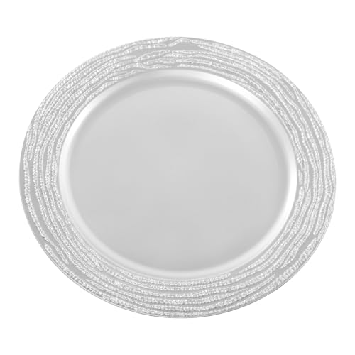 100 platos cargadores plateados redondos 13 pulgadas miniatura 6