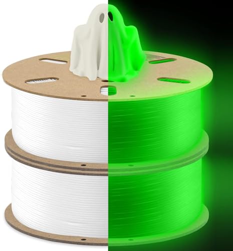 Image of DURAMIC 3D PLA+ Printer Filament 1.75mm PLA Plus Neatly 2Kg Spools | 3D Printing Filament 1.75mm Dimensional Accuracy + /- 0.02 mm, Fit Most FDM 3D Printers 2Pack Glow Green