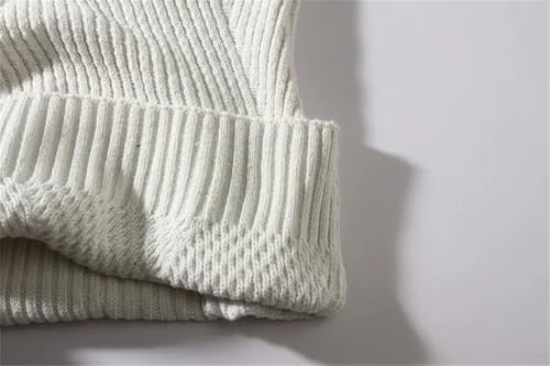 Men's Turtleneck Sweater Knit Pullover Long Sleeve Thick Warm Slim Fit Comfortable Soft Casual Jumper Ribbed Design3