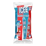 ICEE Freeze Pops – Blue Raspberry & Cherry Variety, 10 Pack | Vegan, Freeze-at-Home Ice Pops | Classic ICEE Flavors | Fun Snack for Kids & Adults