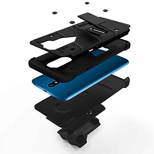 Zizo Bolt Series Lg K40 Case | Military-Grade Drop Protection W/ Kickstand Bundle Includes Belt Clip Holster Lg Harmony 3 Black #TOP2