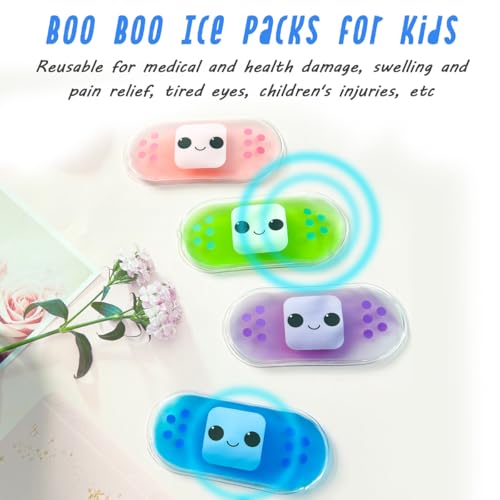 Image of Kids Ice Pack, Hot or Cold Pack Gel Cooling Pad, Reusable for Injuries Medical Health,Swelling and Pain Relief, Tired Eyes, Child Injury, Headache, Sinus Relief (Set of 4) (Pack of 3)