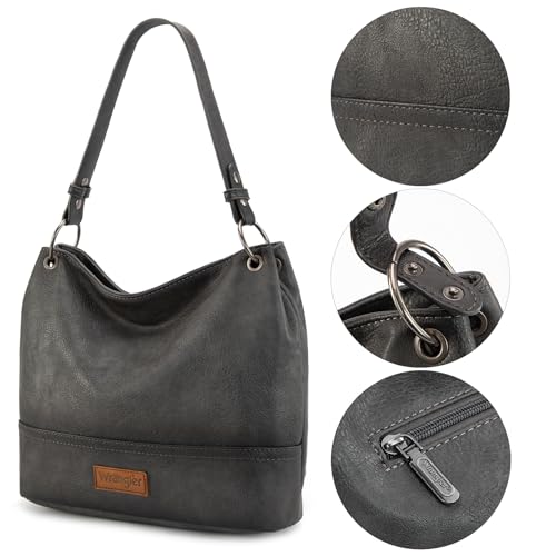 Image of Wrangler Hobo Bags for Women Vegan Leather Top Handle Shoulder Purses and Handbags