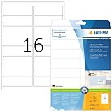 HERMA 5075 Adressaufkleber DIN A4 (99,1 x 33,8 mm, 25 Blatt, Papier, matt) selbstklebend, bedruckbar, permanent haftende Universal Etiketten, 400 Klebeetiketten, weiß