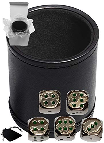 Cubilete de dados de piel Cyber-Deals para noches de juego perfectas y silenciosas