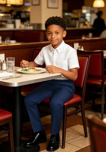 Image of DHTS Boys Dress Pants (Size 2-20 Years) Slim Fit Uniform Pants for Toddler & Teens