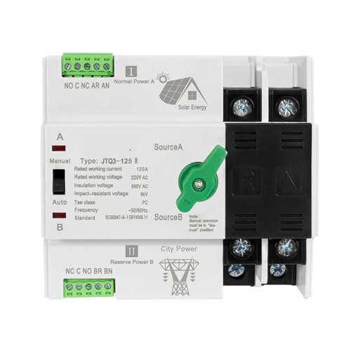 Commutateur de transfert automatique rail DIN pour sécuriser l'électricité solaire