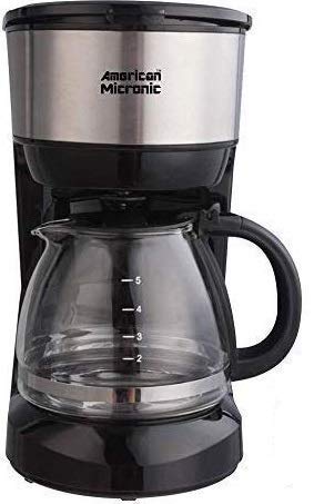 American Micronic-AMI-CM1-750Dx- Imported 6 Cups, 750ML Coffee Maker with Reusable Filter (Black & Steel)