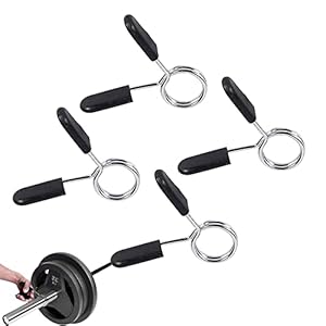 DXIA 4 Stuks Barbell Spring Clip Kragen, Barbell Gym Gewichtheffen Halter Lock 30mm, Anti-slip Barbell Clamp Kragen, Barbell Lentehalsketting Clips voor Workout Gewichtheffen Fitness Training