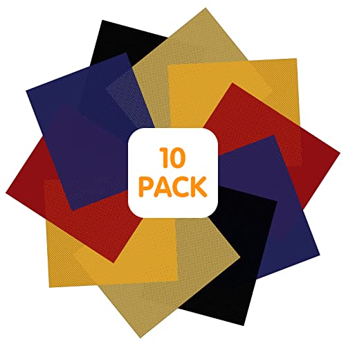 Htvront Mesh Heat Transfer Vinyl - 10 Pack 10" X 12" Iron On Vinyl For T-Shirt, 5 Assorted Colors Perforated Htv Vinyl For Cricut & Silhouette Cameo #TOP7