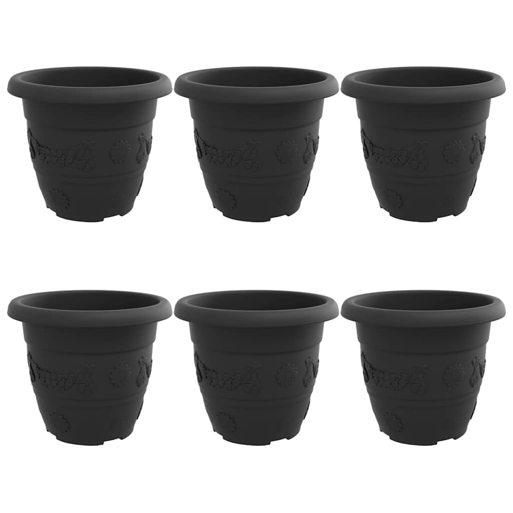 Pots de fleurs ronds en plastique noir 26 cm pour aménager votre balcon et terrasse