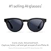 Ray-Ban Meta Headliner AI Glasses for Men, Women — Low Bridge Fit — 12 MP Camera, 3K Ultra HD Video, Open-Ear Audio, Meta AI — 2X Battery Life — Shiny Black/Transitions® Clear to Sapphire Lenses #1