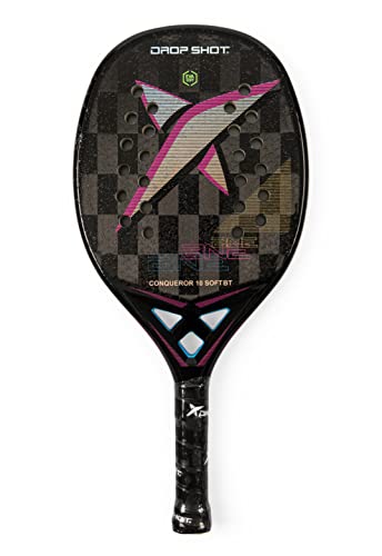 RAQUETE DE BEACH TENNIS DROP SHOT CONQUEROR SOFT 10 BT, PRETA
