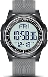 WIFORT Montre Digitale Étanche Hommes Femmes avec Chronomètre Compte à Rebours Alarme Format 12/24 Heures, Montre Sport Ultra Léger avec Affichage Grand Angle Gris 1