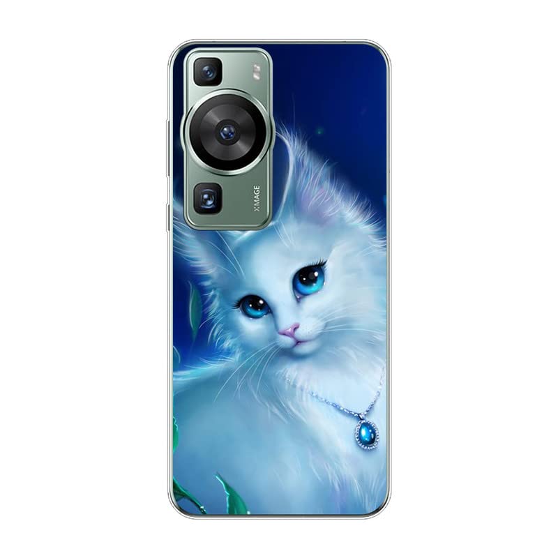 KARTXITAI Cover Compatibile con Honor Magic 2 Custodia Trasparente Slim in Silicone TPU con Assorbimento degli Urti e Anti-Graffio-Gatto farfalla