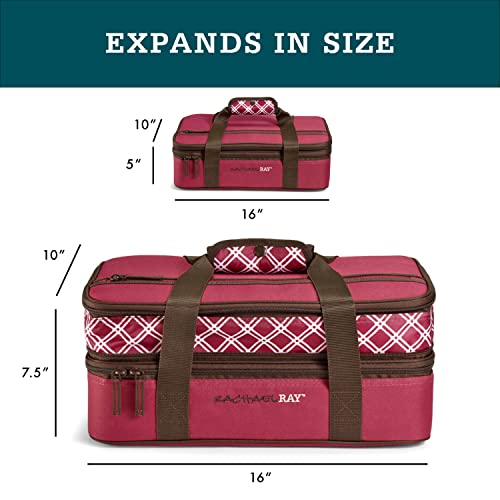 Rachael Ray Expandable Insulated Casserole Carrier With Dish Storage, Hot Cold Food Carrier, Delivery Bag, Insulated Food Bag, Casserole Carrier Bag Insulated, Casserole Carriers For Hot Or Cold Food #TOP2