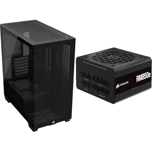 Image of CORSAIR 3500X Mid-Tower ATX PC Case + CORSAIR RM850e Fully Modular ATX Power Supply - Black
