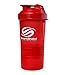 smartshake Original Bottle, 20 oz Shaker Cup, Neon Red