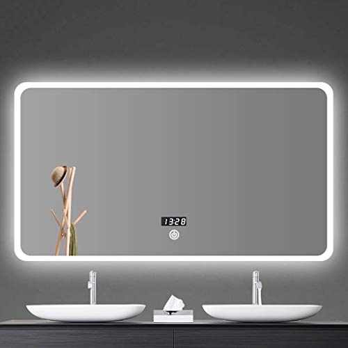 Miroir de beauté horizontal ou vertical rectangle en verre pour vanité de bain