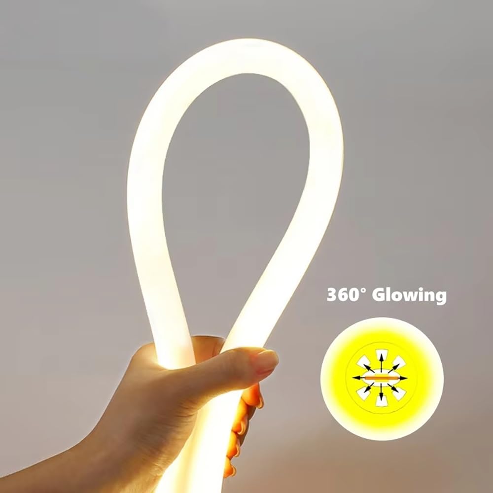 1 szt. Silikonowa taśma neonowa, 1M wodoodporna silikonowa osłona rury neonowej, okrągły dyfuzor taśmy LED świecący 360°(R10 For 5mm PCB)