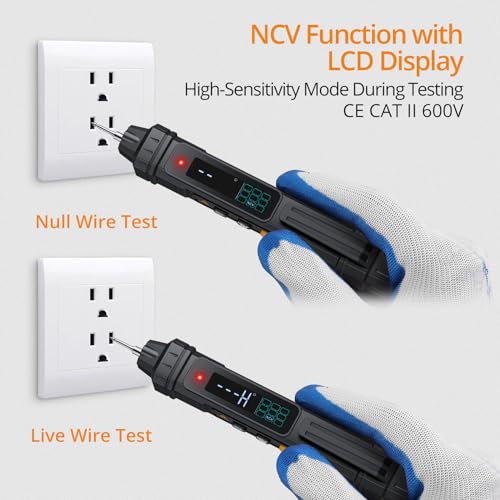 Neoteck STANTK182 2 In 1 Pen Type Digital Multimeter Non-Contact Voltage Tester 6000 Counts Intelligent Multimeter With Lcd Display For Ac/Dc Voltage Resistance Diode Continuity Capacitance Frequency thumb #2