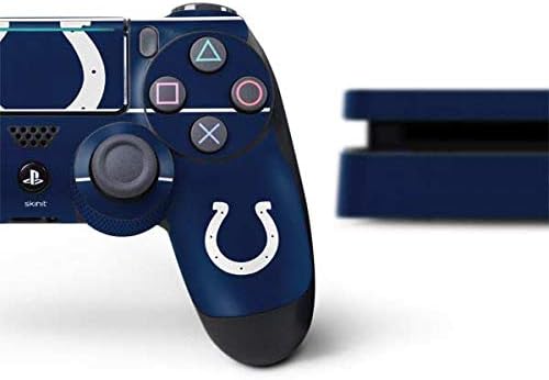 Skinit Decal Gaming Skin Compatible with PS4 Slim Bundle - Officially Licensed NFL Indianapolis Colts Zone Block Design