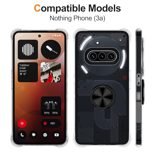 Coque Nothing Phone 3a transparente avec bague rotative antichoc - 2