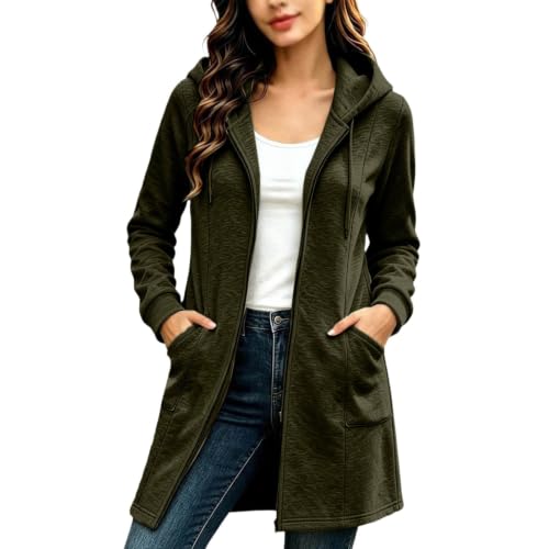 Women's Jackets Long Clothing Hooded Coats Clothes with Pockets - image 1