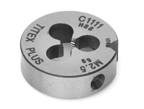 TITEX 106054 M2.0 x 0.40mm Round Adjustable Carbon Steel Threading Die, 16mm Die OD
