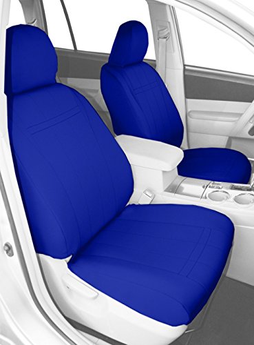 Center Buckets Seats, CalTrend Neoprene Seat Covers for 2003-2006 Chevrolet Suburban 1500|Chevrolet Suburban 2500|GMC Yukon XL 1500|GMC Yukon XL 2500 Blue Blue Insert and Trim