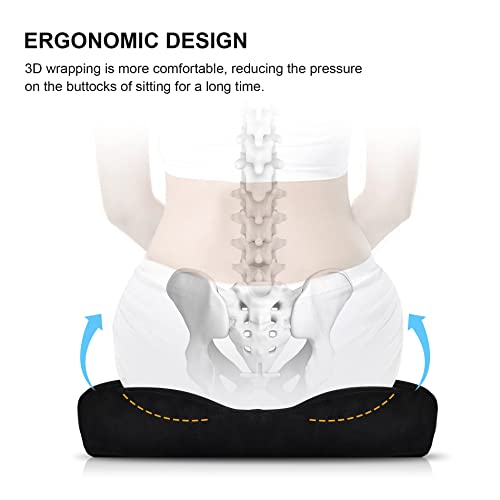 Speedwow Car Seat Cushion,Comfort Memory Foam Car Cushions For Driving-Sciatica & Lower Back Pain Relief, Car Booster Seat Cushion For Driving,Suitable For Truck,Office Chair,Wheelchair (Black) #TOP3