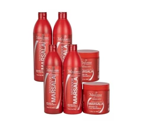MAYCRENE 2 Kits Matizador Marsala Realce de Tons Vermelhos - Kit de Cuidados com o Cabelo - Proteção