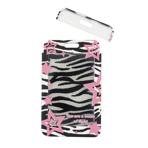 JUMISEE Clear Acrylic Kpop Photocard Holder Zebra Print Credit ID Card Protective Case Photo Display Bag Pendant Keychain4