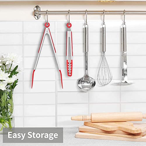 Cooking Tongs, Silicone Kitchen Tongs, Buffet Serving Tongs, Heat Resistant Spatula Meat Tongs Spaghetti Tongs (9 Inch And 12 Inch) #TOP4