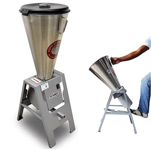 Tilting floor blender in use for large batch mixing