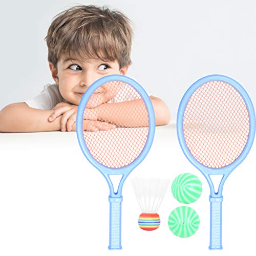 Conjunto de raquete de tênis infantil CLISPEED com 2 peças de raquete de plástico para badminton, ra