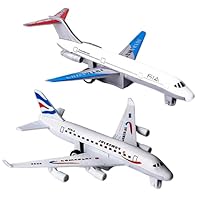 DXPETA 2 Pcs Model Planes, Emirates A380 Airplane Toy, Airport Toy, A380 Model Plane, Aeroplane, For Boys & Girls, Ages 3-12