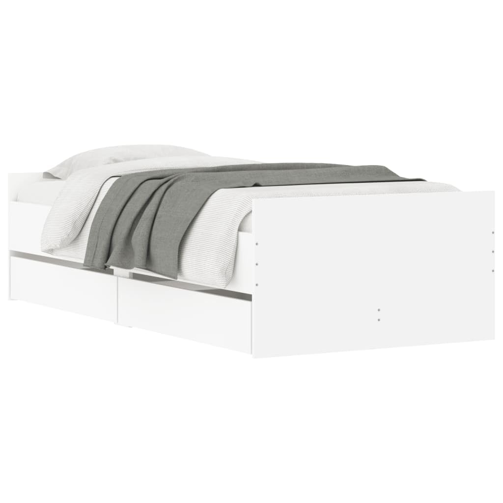 Brokky Estructura de Cama con cajones Cama de día sofá Cama con cajones Cama Individual Juvenil-Blanco-90 x 190 cm