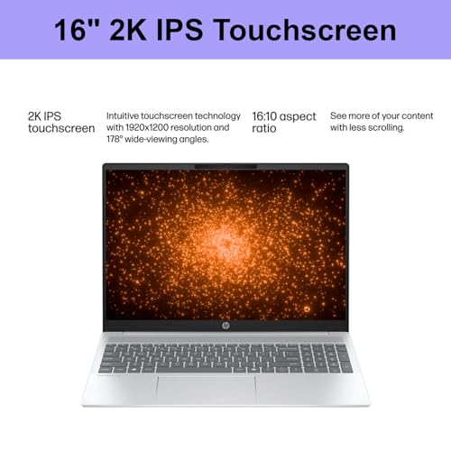 Image of HP OmniBook 5 16 inch 2K Touchscreen Laptop | Intel Core Ultra 5 Processor | 16GB DDR5 RAM | 512GB PCIe SSD | Win 11 | Full-Size, Backlit Keyboard | Wi-Fi 6 | Work, Study & Everyday Use