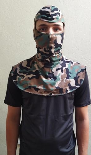 Balaclava Modelo Pescador Com Proteção Solar Fator Uv50 Touca Ninja Em Tecido Suplex (Camuflada)