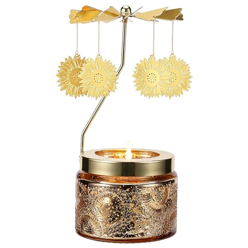 Cadeau tournesol femme bougie rotative pour fête des mères