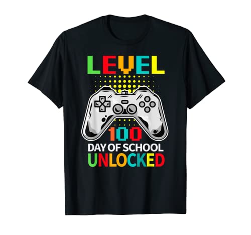 100 Días Escuela Videojuegos 100th Day Maestro Estudiante Niños Camiseta