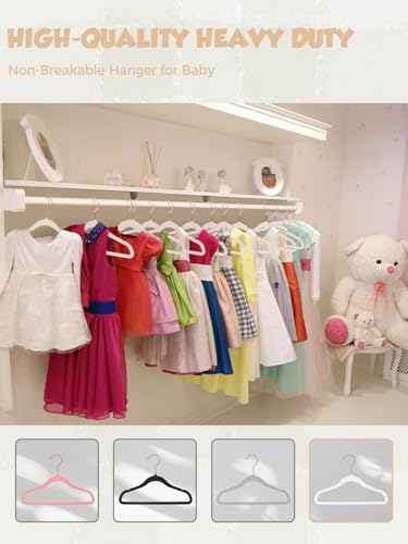 Smartor USKT2241-48-389 Kids Velvet Hangers 50 Pack, 14'' Inch Premium Non Slip Kids Felt Hangers For Closet, Space Saving Toddler Clothes Hanger thumb #8