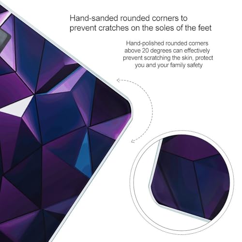 Báscula digital corporal Purple Geometric con pantalla LCD grande miniatura 4