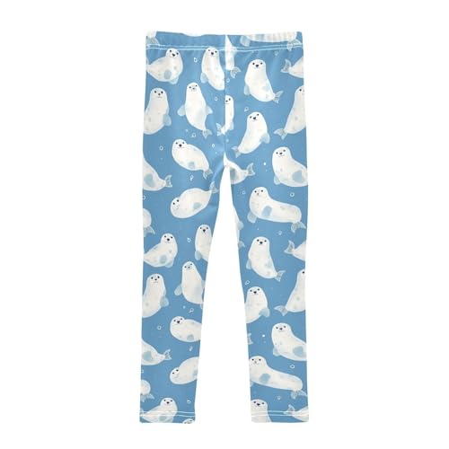 Wusikd Cute Seals Girls' Leggings Toddler Doodles Kids Yoga Pants Dance Active Tights 4T2