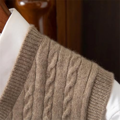 Men’s Relaxed Fit V Neck Sleeveless Knitted Pullover Sleeveless Warm Soft Lightweight Sweater Vest3