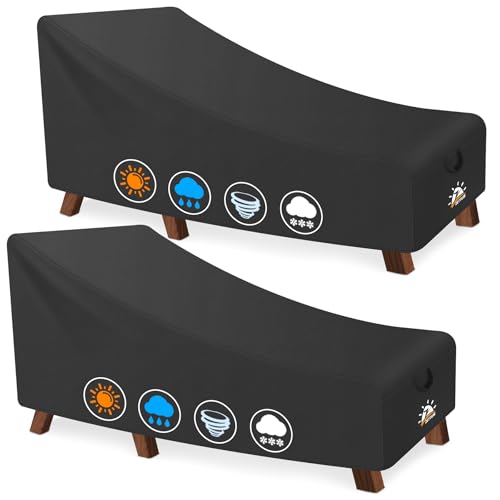 Zettum Outdoor Lounge Chair Cover 2 Pack - Waterproof Patio