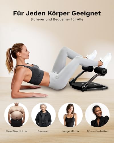 AIRHOP 8-in-1 Smart Core Ab Machine, klappbarer Bauchtrainer & Bauchmuskeltrainer bis 100 kg, Bauchtrainer für Zuhause & Büro, Ganzkörper-Workout Bauch Beine Po Trainingsgerät